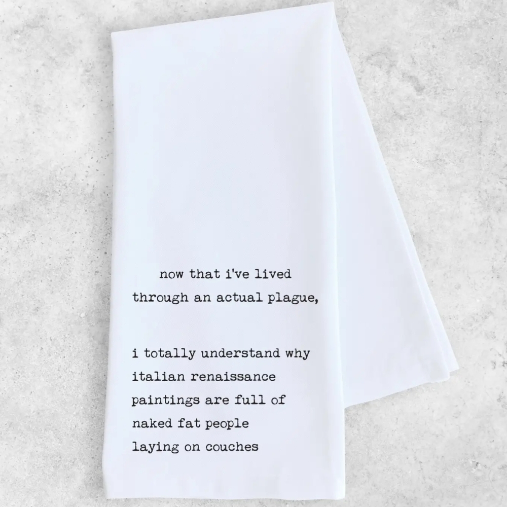 NWT SARCASTIC 100 Percent Cotton White Tea Towel